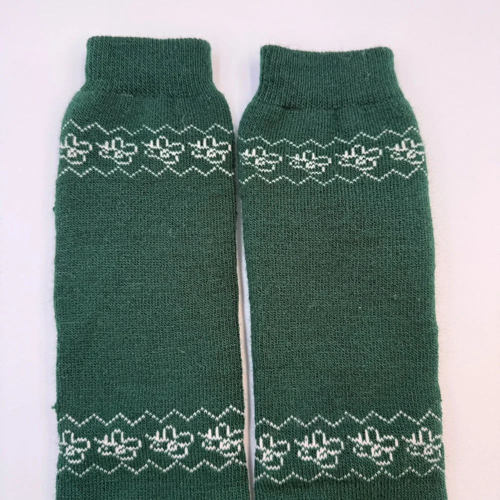 Disney‎ Winnie the Pooh Slipper Socks Green Knit Non Slip Bee Grip Crew Socks